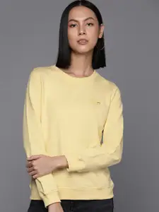 Allen Solly Woman Women Yellow Pure Cotton Sweatshirt