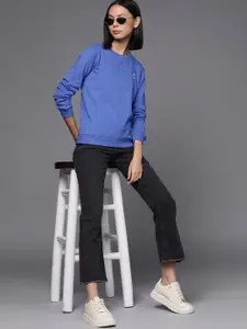 Allen Solly Woman Women Blue Pure Cotton Sweatshirt