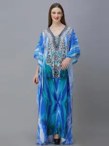 Rajoria Instyle Printed Georgette Kaftan Maxi Dress