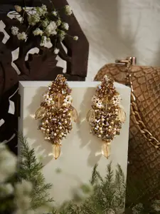 D'oro Gold-Plated Contemporary Drop Earrings