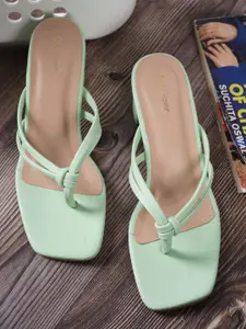 Get Glamr Women Sea Green Block Heel Sandals