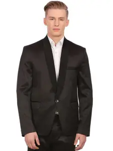 Wintage Men Black Single-Breasted Tailored Fit Party Tuxedo