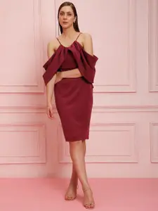 Vero Moda Marquee Collection Women Purple Wrap Dress