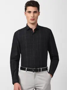 Peter England Men Windowpane Checked Formal Shirt