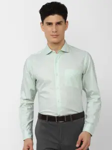 Peter England Elite Men Self Design Pure Cotton Formal Shirt