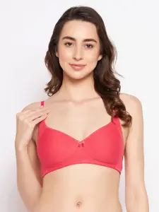 Clovia Red Solid Non-Wired Non Padded Everyday Bra
