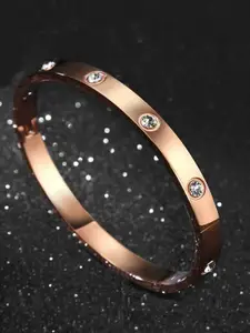 Designs By Jewels Galaxy Women Rose Gold American Diamond Bangle-Style Bracelet