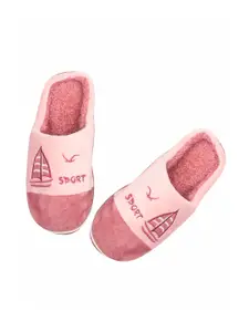 Brauch Women Pink & White Printed Room Slippers Flip Flops
