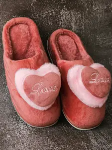 Brauch Women Pink Dual Love Heart Room Slippers
