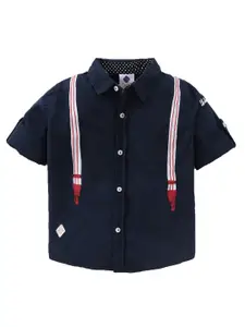 TONYBOY Boys Navy Blue Premium Casual Shirt