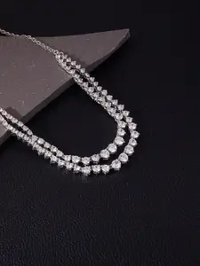 GIVA Silver-Toned Sterling Silver Rhodium-Plated Necklace