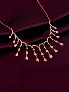 GIVA Rose Gold & White Sterling Silver Rose Gold-Plated Necklace