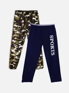 Fashionable Boys Pack Of 2 Printed Cotton Track Pants