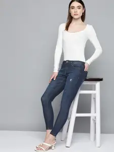 Chemistry Women Skinny Fit Mildly Distressed Light Fade Stretchable Jeans