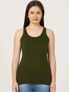 Fleximaa Women Solid Pure Cotton Tank Top