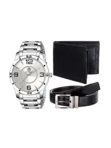 MARKQUES Men Textured Watch , Belt and Wallet Combo Accessory Gift Set