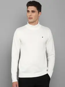 Louis Philippe Louis Philippe Men Cream-Coloured Pullover with Fuzzy Detail