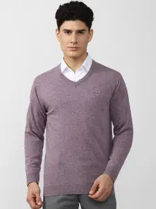 Van Heusen Men Purple Pullover Sweater