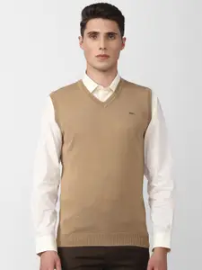 Van Heusen Men Brown Solid Sweater Vest