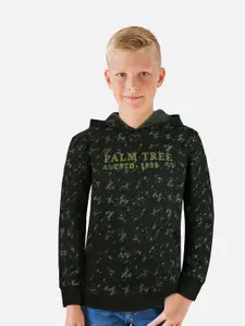 Palm Tree Boys Printed Cotton Hooded Sweatshirt