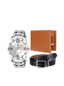 MarkQues Set of 3 Men's Watch, Wallet And Belt Festival Combo Gift Set