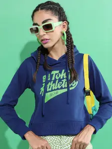 Tokyo Talkies Women Printed Hooded Sweatshirt