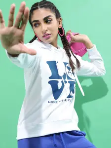 Tokyo Talkies Women Printed Hooded Sweatshirt