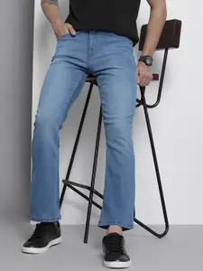 The Indian Garage Co Men Blue Bootcut Light Fade Stretchable Jeans