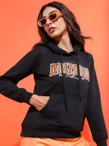 Tokyo Talkies Women Printed Hooded Sweatshirt