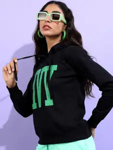 Tokyo Talkies Women Printed Hooded Sweatshirt