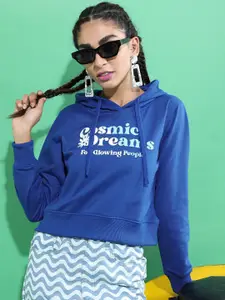 Tokyo Talkies Women Printed Hooded Sweatshirt