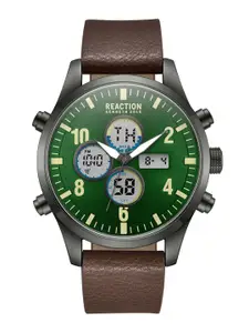 REACTION KENNETH COLE Men Leather Textured Strap Analogue Watch KRWGD2191806