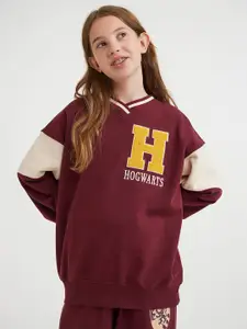 H&M Girls Printed Oversized Sweatshirt