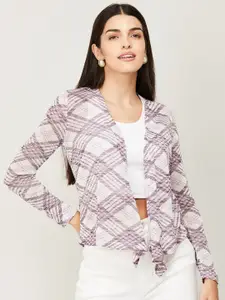 CODE by Lifestyle Women Checked Open Front Shrug