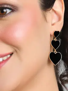 ToniQ Women Gold-Plated Heart Shaped Drop Earrings