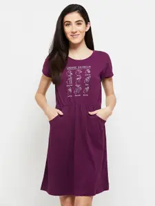 max Purple Printed T-shirt Nightdress