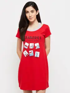 max Red Printed T-shirt Nightdress