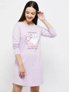 max Purple Printed T-shirt Nightdress