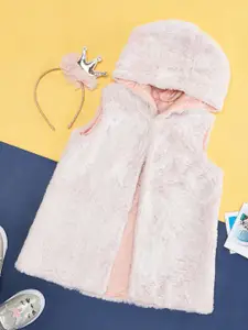 Pantaloons Junior Girls Hooded Sweater Vest