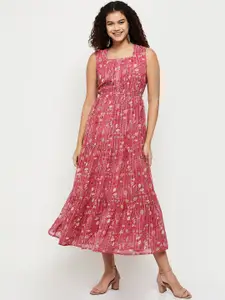 max Women Pink Printed Ethnic Dresses