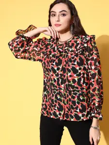 plusS Women Abstract Printed Casual Shirt
