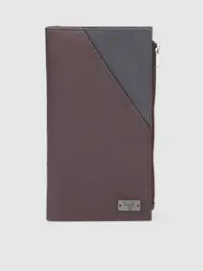 Baggit Men Textured Two Fold Wallet with Passport Holder