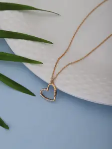 VANBELLE Rose Gold & White Sterling Silver Rose Gold-Plated Handcrafted Necklace