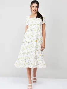 CODE by Lifestyle White Floral Midi Dress