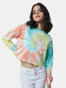 The Souled Store Women Tie & Dye Candy Swirls Oversized Sweatshirt