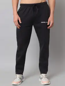 GRIFFEL Men Black Solid Cotton Track Pants