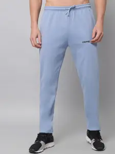 GRIFFEL Men Blue Solid Cotton Track Pants
