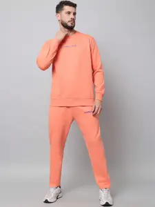 GRIFFEL GRIFFEL Men Peach Solid Tracksuits
