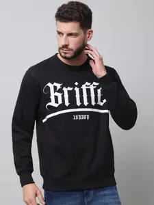 GRIFFEL Men Black Printed Sweatshirt