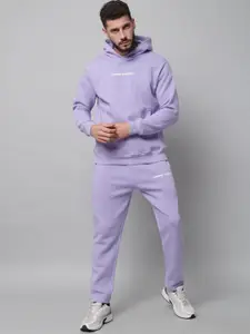 GRIFFEL Men Purple Solid Tracksuits